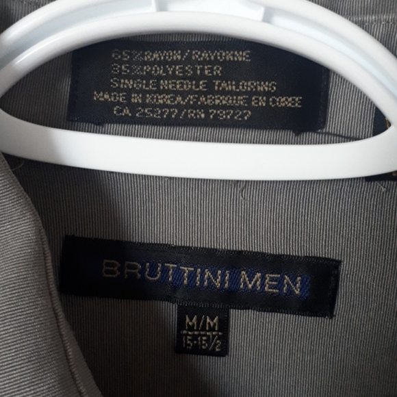 Dark Green Bruttini Men's Button Down Shirt - Picture 7 of 8